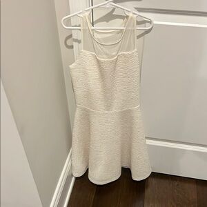 Aqua Cream Halter Fit and Flare Mini Dress